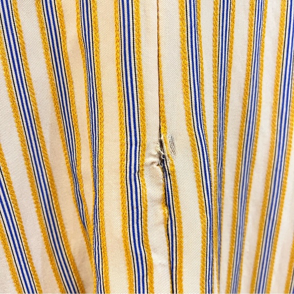 Sandro Paris dress yellow, beige and blue vertical line and sleeveless strap. - Picture 7 of 8